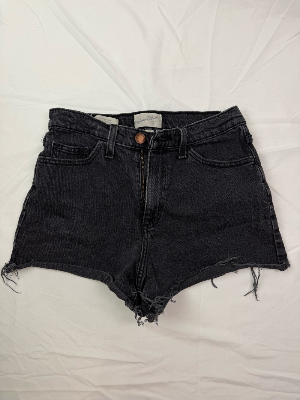 Universal Thread Black High-Rise Frayed Denim Shorts
